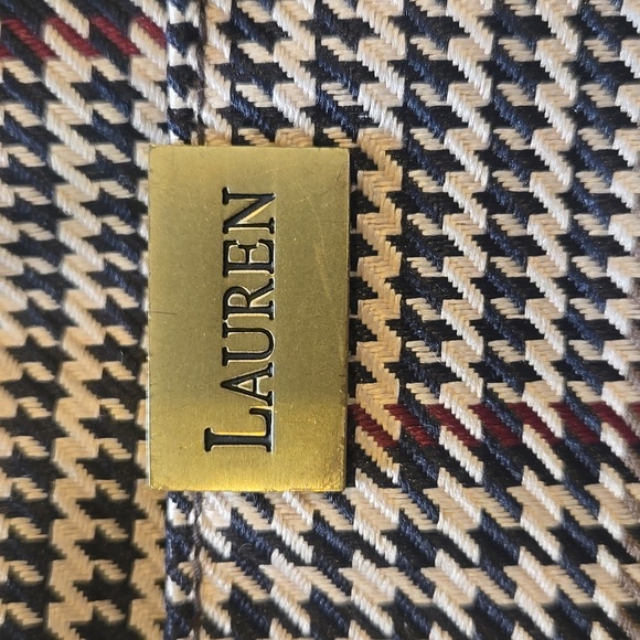 Lauren Ralph Lauren Classic Houndstooth Pattern Multi-Colored Handbag - Picture 2 of 11